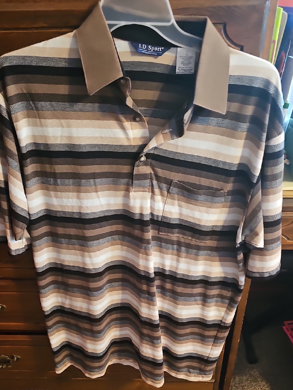 Men’s Brown Striped Polo Shirt